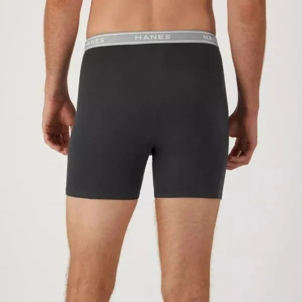 Men's Boxer Briefs by Hanes Black/Gray XL 9-Pack New With Tags